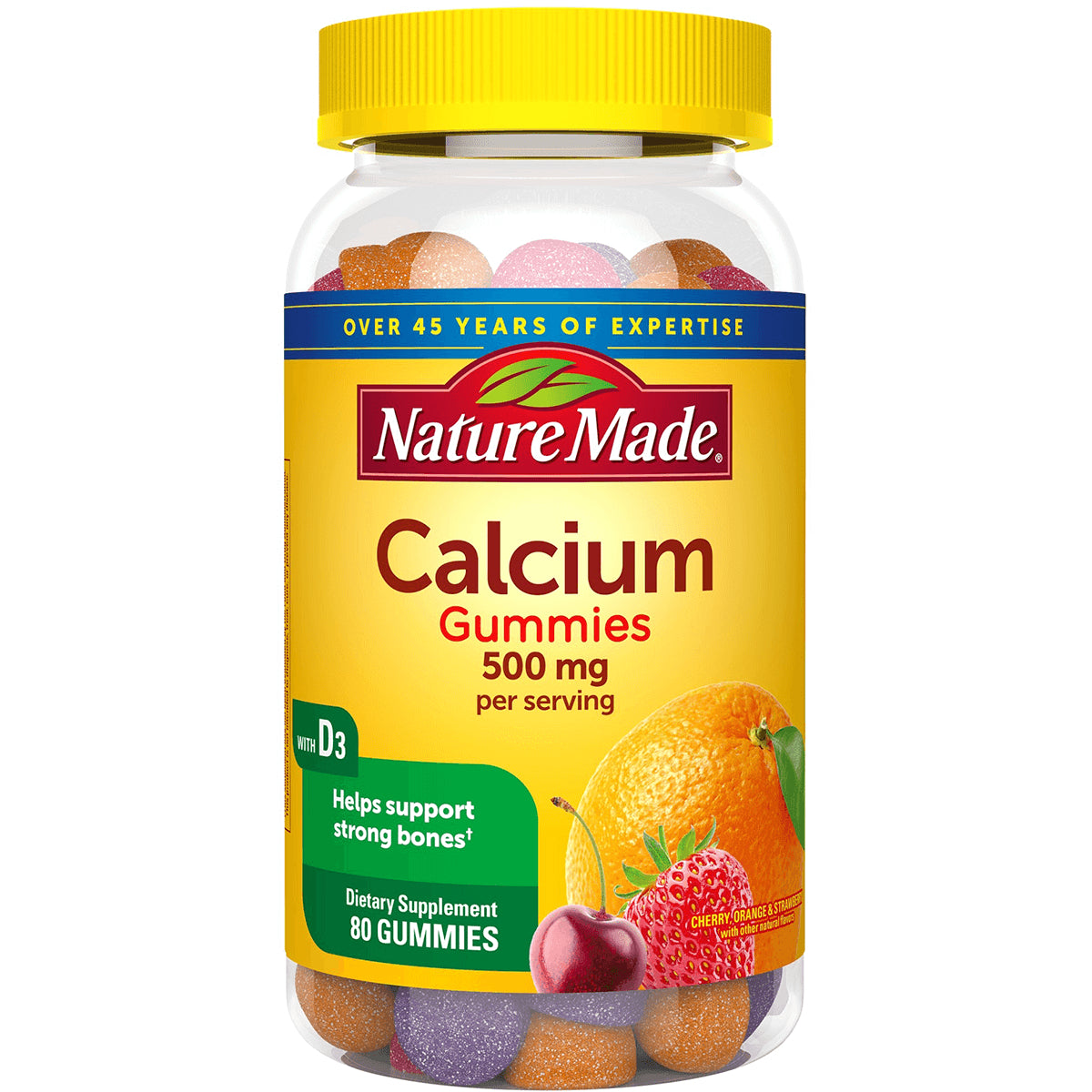 Calcium Gummies with D3 - Cherry, Orange & Strawberry