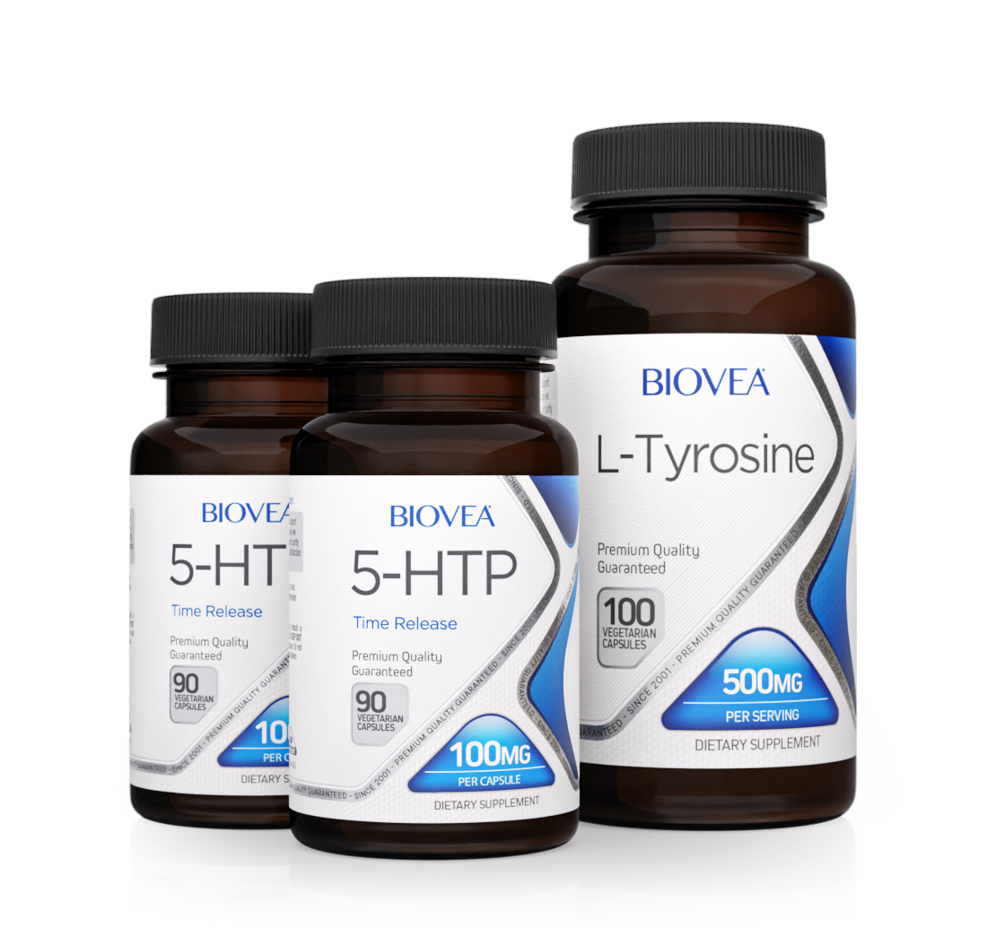 5-HTP (Time Release) 100mg & L-TYROSINE 500mg VALUE PACK
