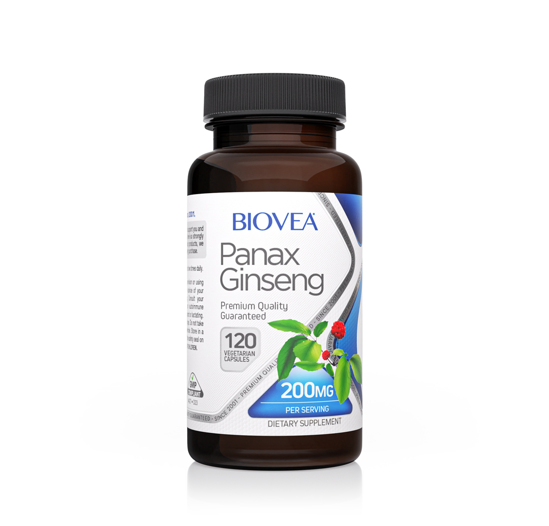 PANAX GINSENG 200mg 120 Vegetarian Capsules