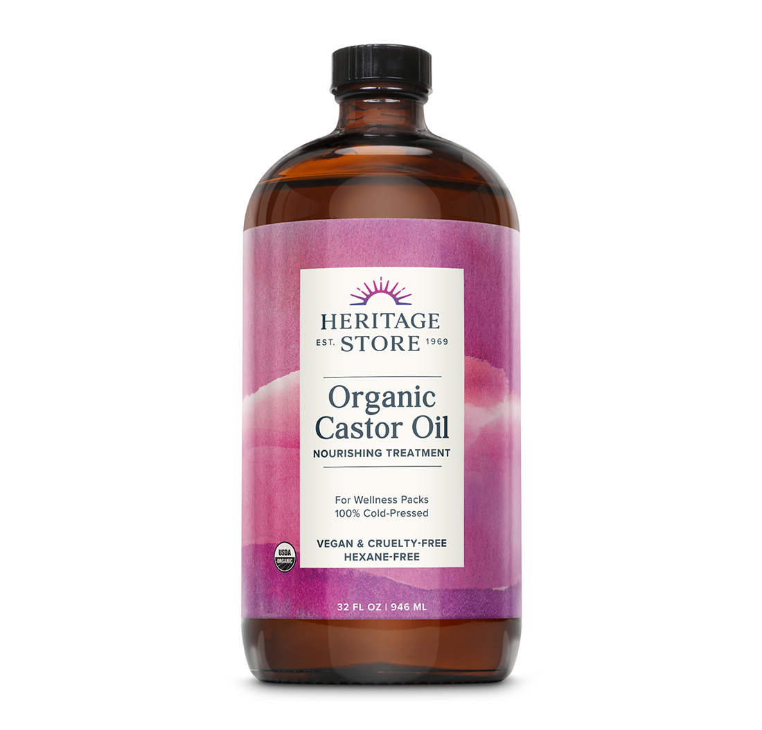ORGANIC CASTOR OIL (Natural, Cold Pressed) (32 fl oz) 946ml
