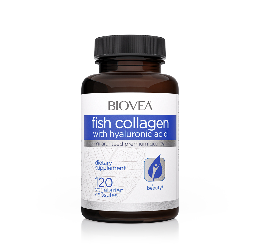 FISH COLLAGEN with Hyaluronic Acid 120 Vegetarian Capsules