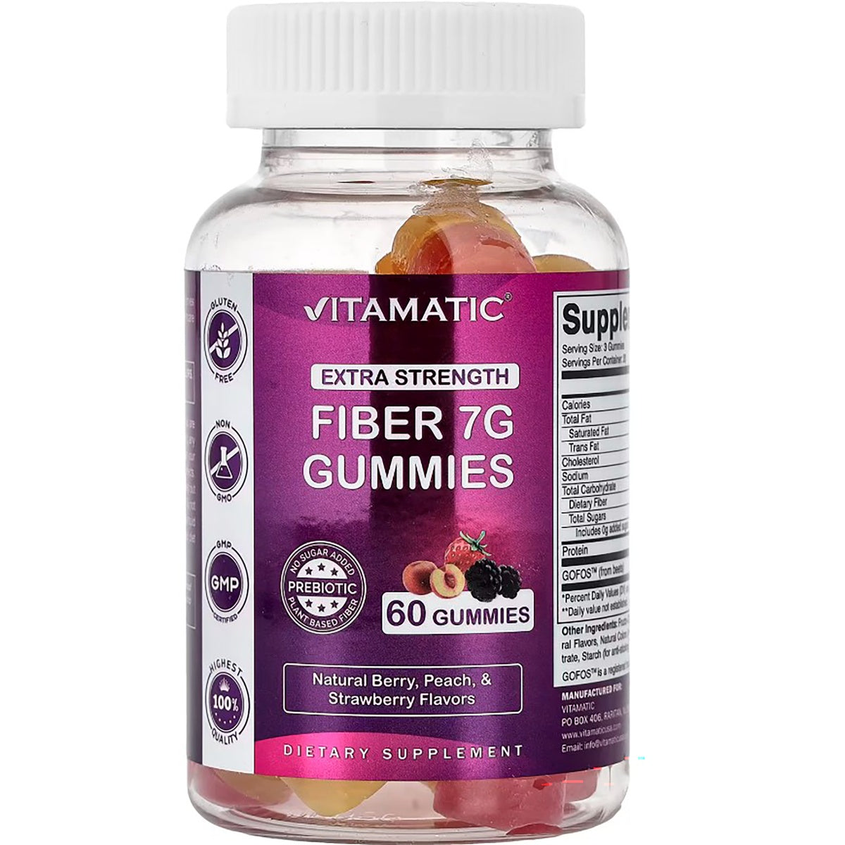 Extra Strength Fiber Gummies - Berry, Peach, Strawberry