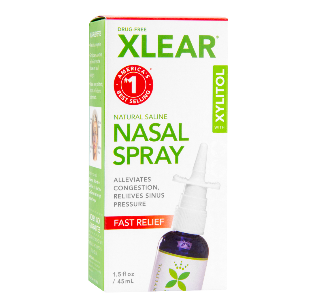 SALINE NASAL SPRAY with XYLITOL (Natural) (1.5 fl oz) 45mL