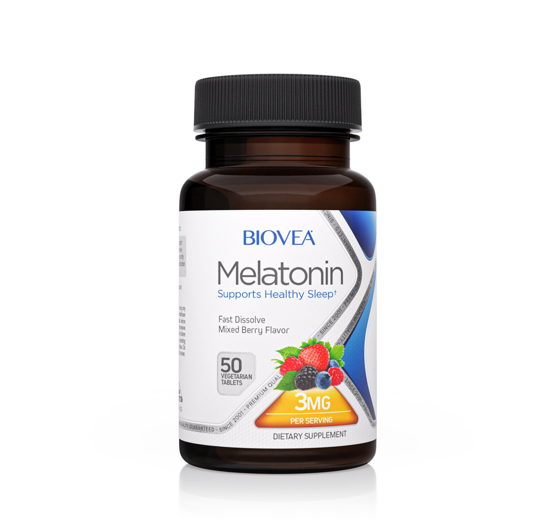MELATONIN 3mg (Mixed Berry) 50 Vegetarian Tablets (Fast Dissolve)