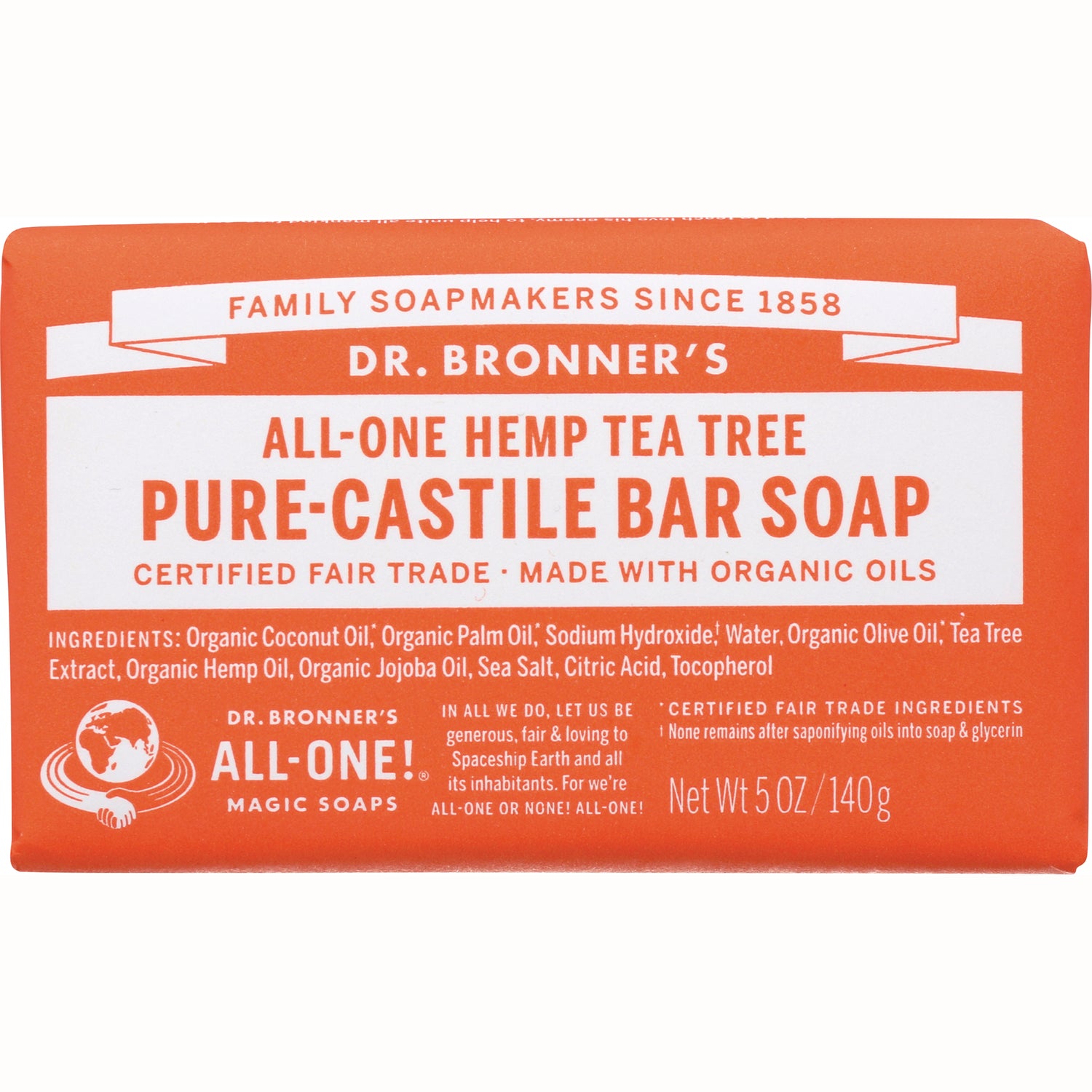 All-One Hemp Tea Tree Pure-Castile Bar Soap