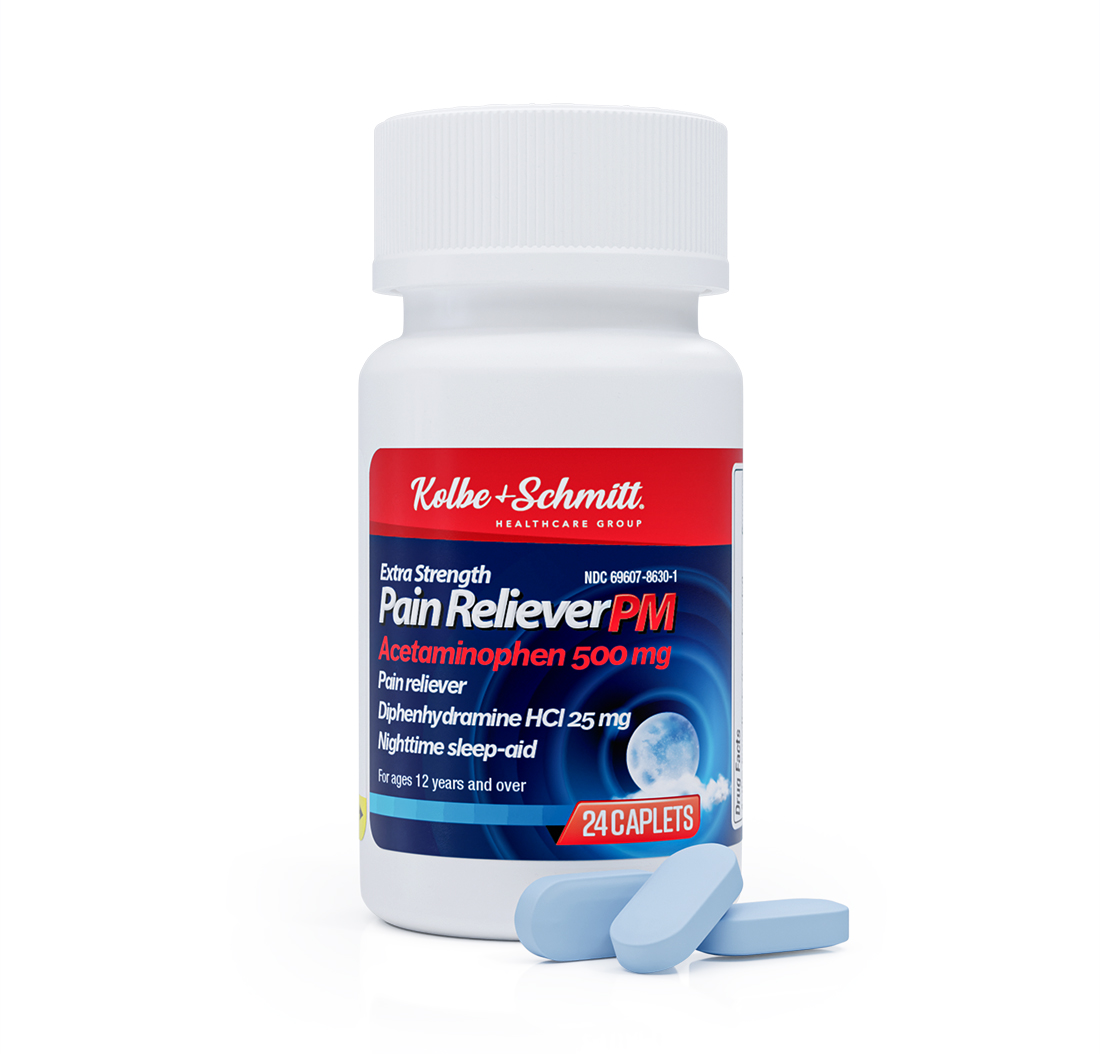 PAIN RELIEVER PM Acetaminophen 500mg 24 Caplets (Extra Strength)